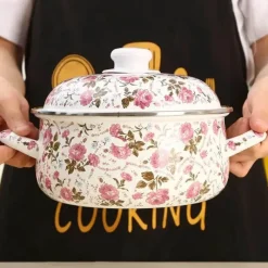 Elegance at the Table Küche & Esszimmer-Suppentopf aus Emaille-Keramik – langlebiges, stilvolles Kochgeschirr für Gasherde