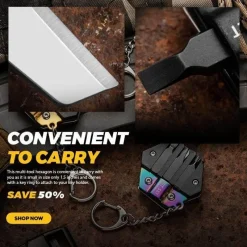 Roam Ready Outdoor-Gadgets|Heimwerkzeuge-Survival Hexagon Tool – Multifunktionale EDC-Outdoor-Ausrüstung