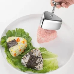 Tom Küche & Esszimmer-Sushi-Maker-Set aus Edelstahl – Dreieckige, herzförmige Reisbällchenformen