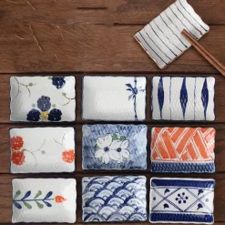 Elegance at the Table Küche & Esszimmer-Sushi-Teller aus Keramik – Desserttablett in Unterglasurfarbe