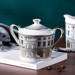 Feast u0026 Flair Küche & Esszimmer-Swan Fort Teeservice aus Knochenporzellan – Kaffeekanne, Milchglas, Zuckerbehälter