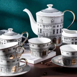 Feast u0026 Flair Küche & Esszimmer-Swan Fort Teeservice aus Knochenporzellan – Kaffeekanne, Milchglas, Zuckerbehälter