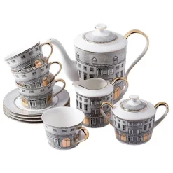 Feast u0026 Flair Küche & Esszimmer-Swan Fort Teeservice aus Knochenporzellan – Kaffeekanne, Milchglas, Zuckerbehälter