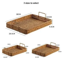 Feast u0026 Flair Küche & Esszimmer-Tablett mit geflochtenem Rattangriff zum Servieren und Aufbewahren
