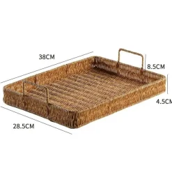 Feast u0026 Flair Küche & Esszimmer-Tablett mit geflochtenem Rattangriff zum Servieren und Aufbewahren