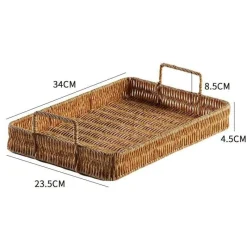 Feast u0026 Flair Küche & Esszimmer-Tablett mit geflochtenem Rattangriff zum Servieren und Aufbewahren