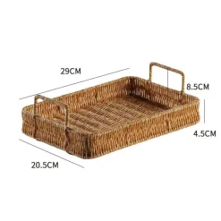 Feast u0026 Flair Küche & Esszimmer-Tablett mit geflochtenem Rattangriff zum Servieren und Aufbewahren