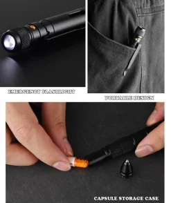 Roam Ready Camping-Werkzeuge|Outdoor-Gadgets-Tactical FlashPen – Multifunktionales Militär-Notfallwerkzeug