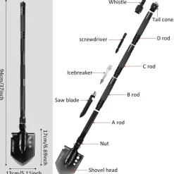 The Outdoor Vault Camping-Werkzeuge|Camping Im Freien-Taktisches Multifunktions-Schaufel-Set – All-Terrain-Überlebensausrüstung