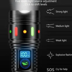 The Outdoor Vault Camping-Werkzeuge|Outdoor-Artikel-Taschenlampe für den Außenbereich mit großer Reichweite – hohe Helligkeit, wasserdicht, langlebig