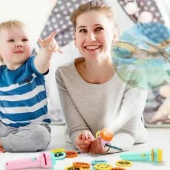 The Decor Haven Babyspielzeug|Beleuchtung-Taschenlampenprojektor für Kinder – pädagogisches Cartoon-Projektorspielzeug