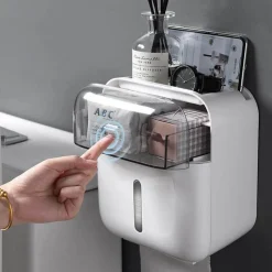 The Blissful Bath Badezimmer-Taschentuch-Organizer zur Wandmontage – Wasserdichte Aufbewahrungslösung für das Badezimmer