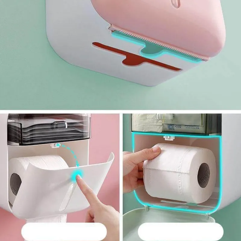 The Blissful Bath Badezimmer-Taschentuch-Organizer zur Wandmontage – Wasserdichte Aufbewahrungslösung für das Badezimmer