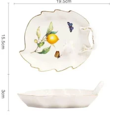 Elegance at the Table Küche & Esszimmer-Tee- und Kaffeeservice aus Keramik – Zitronenteekanne mit goldenem Rand und Untertasse