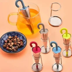 Brew Bliss Küche & Esszimmer-Tee-Ei aus Edelstahl – Teesieb im Regenschirm-Design