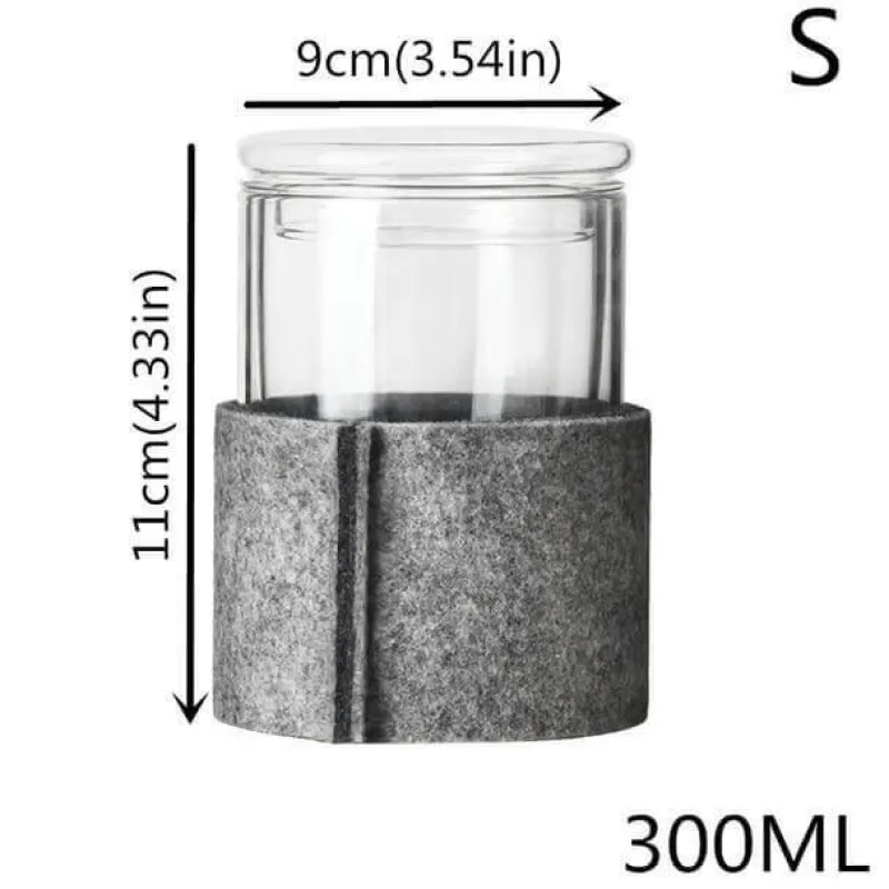 The Cozy Mug Küche & Esszimmer-Tee-Ei aus Glas mit Holzdeckel – Kreatives Brühwerkzeug