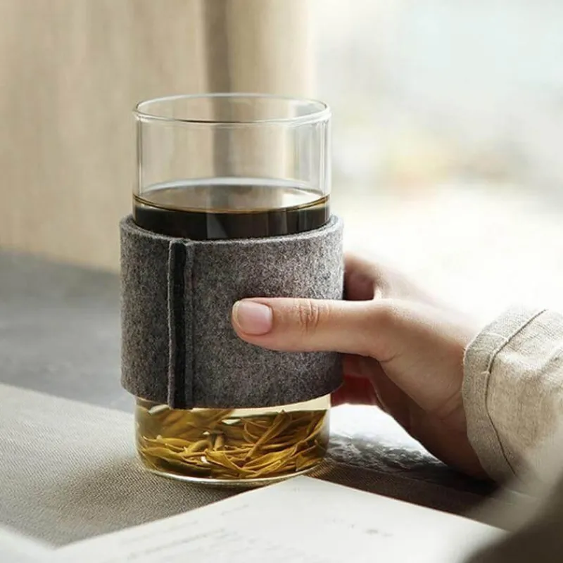 The Cozy Mug Küche & Esszimmer-Tee-Ei aus Glas mit Holzdeckel – Kreatives Brühwerkzeug