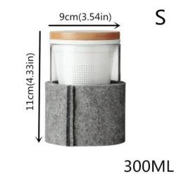 The Cozy Mug Küche & Esszimmer-Tee-Ei aus Glas mit Holzdeckel – Kreatives Brühwerkzeug