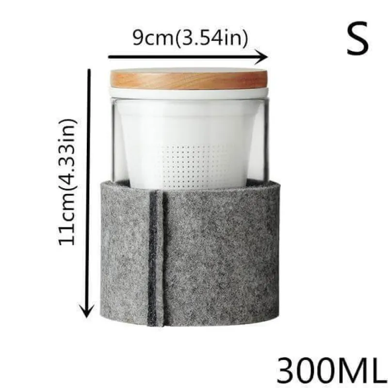 The Cozy Mug Küche & Esszimmer-Tee-Ei aus Glas mit Holzdeckel – Kreatives Brühwerkzeug