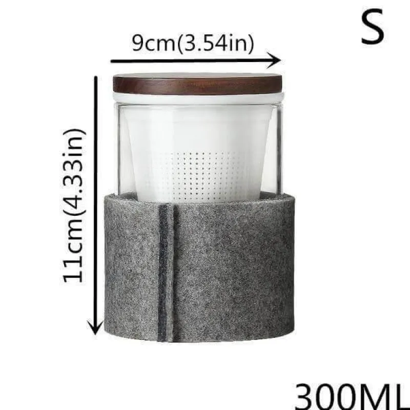 The Cozy Mug Küche & Esszimmer-Tee-Ei aus Glas mit Holzdeckel – Kreatives Brühwerkzeug