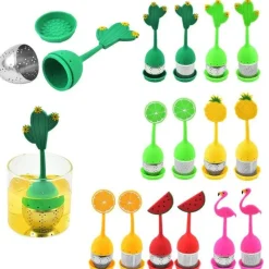 Tom Küche & Esszimmer-Tee-Ei aus Silikon – Kaffee-Gewürzsieb aus Edelstahl