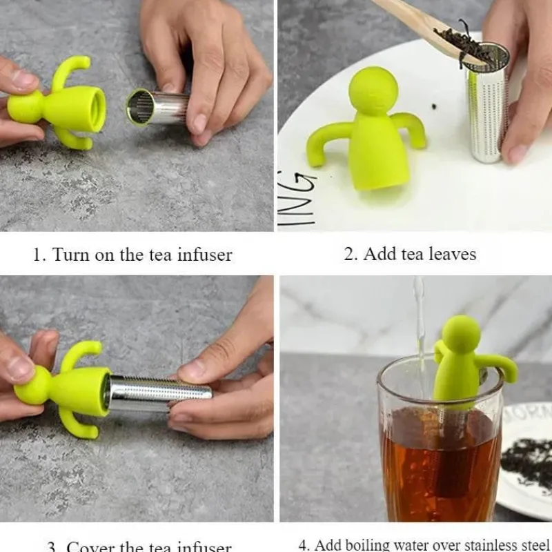 Brew Bliss Küche & Esszimmer-Tee-Ei in Menschenform – Entspannender Teebereiter für losen Tee