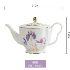 Feast u0026 Flair Küche & Esszimmer-Teegeschirr-Set mit Blumenmuster – Teekanne, Tassen, Untertassen, Zucker, Milchbehälter, Vase, Teller