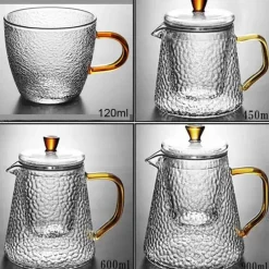 Plates u0026 More Küche & Esszimmer-Teekanne aus Borosilikatglas mit Teesieb – ideal für Pu-Erh-Tee und kochendes Wasser