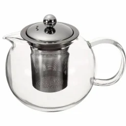 Plates u0026 More Küche & Esszimmer-Teekanne aus Borosilikatglas mit Edelstahl-Teesieb – hitzebeständige Teekanne