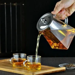 Tom Küche & Esszimmer-Teekanne aus Glas mit Teesieb – Elegante Teekanne aus Edelstahl