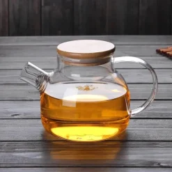 Plates u0026 More Küche & Esszimmer-Teekanne aus Glas mit Teesieb – 1000 ml, hitzebeständiger Teebereiter