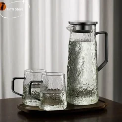 Plates u0026 More Küche & Esszimmer-Teekanne aus grauem Bernstein – hitzebeständiger Wasserkrug mit Griff