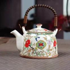 Plates u0026 More Küche & Esszimmer-Teekannen-Set aus Porzellan – 900 ml blau-weißer Puer-Teekessel mit Tontasse