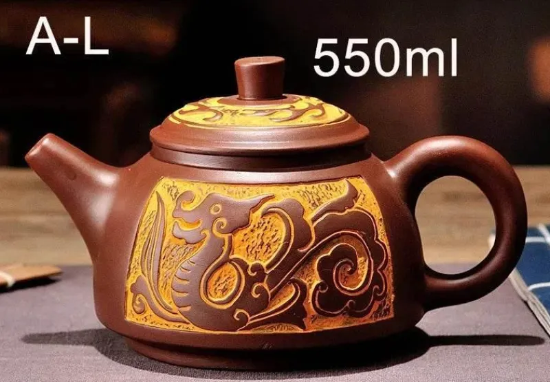 Plates u0026 More Küche & Esszimmer-Teekannen-Set aus Yixing-Bronze – Antiker lila Schlamm, 300 ml, 550 ml