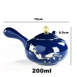 Plates u0026 More Küche & Esszimmer-Teekannen-Set aus Yixing-Ton – Edler blauer Porzellankessel, Kaffee-Samowar