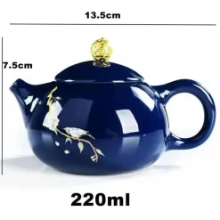 Plates u0026 More Küche & Esszimmer-Teekannen-Set aus Yixing-Ton – Edler blauer Porzellankessel, Kaffee-Samowar
