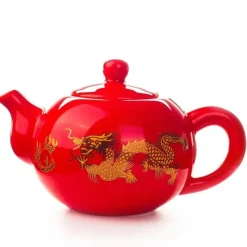 Plates u0026 More Küche & Esszimmer-Teekannen-Set mit rotem chinesischen Drachen – Kung-Fu-Teekessel