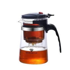 Tom Küche & Esszimmer-Teekessel aus Glas mit Sieb – Premium-Brühgerät für Tee und Kräutergetränke