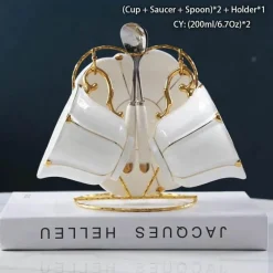 Feast u0026 Flair Küche & Esszimmer-Teeservice aus Bone China – Elegante Kaffeekanne aus Porzellan, Milchkännchen, Zuckerdose