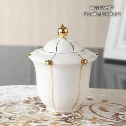 Feast u0026 Flair Küche & Esszimmer-Teeservice aus Bone China – Elegante Kaffeekanne aus Porzellan, Milchkännchen, Zuckerdose