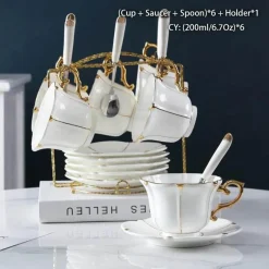 Feast u0026 Flair Küche & Esszimmer-Teeservice aus Bone China – Elegante Kaffeekanne aus Porzellan, Milchkännchen, Zuckerdose