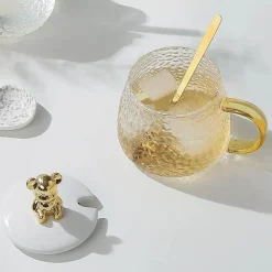 Plates u0026 More Küche & Esszimmer-Teetasse aus Borosilikatglas mit Henkel – wärmeisolierter Zitronensaftbecher