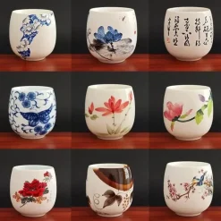 Plates u0026 More Küche & Esszimmer-Teetasse aus Keramik – Kung-Fu-Trinkgeschirr aus weißem Porzellan mit Henkel