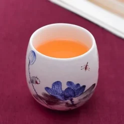 Plates u0026 More Küche & Esszimmer-Teetasse aus Keramik – Kung-Fu-Trinkgeschirr aus weißem Porzellan mit Henkel