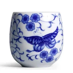 Plates u0026 More Küche & Esszimmer-Teetasse aus Keramik – Kung-Fu-Trinkgeschirr aus weißem Porzellan mit Henkel