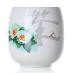 Plates u0026 More Küche & Esszimmer-Teetasse aus Keramik – Kung-Fu-Trinkgeschirr aus weißem Porzellan mit Henkel