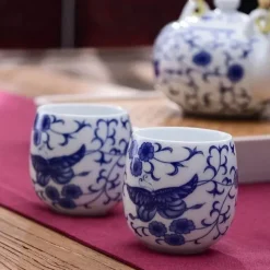 Plates u0026 More Küche & Esszimmer-Teetasse aus Keramik – Kung-Fu-Trinkgeschirr aus weißem Porzellan mit Henkel