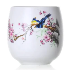 Plates u0026 More Küche & Esszimmer-Teetasse aus Keramik – Kung-Fu-Trinkgeschirr aus weißem Porzellan mit Henkel