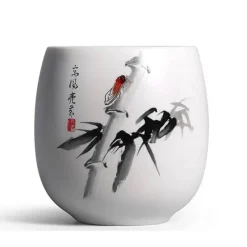 Plates u0026 More Küche & Esszimmer-Teetasse aus Keramik – Kung-Fu-Trinkgeschirr aus weißem Porzellan mit Henkel