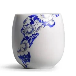 Plates u0026 More Küche & Esszimmer-Teetasse aus Keramik – Kung-Fu-Trinkgeschirr aus weißem Porzellan mit Henkel